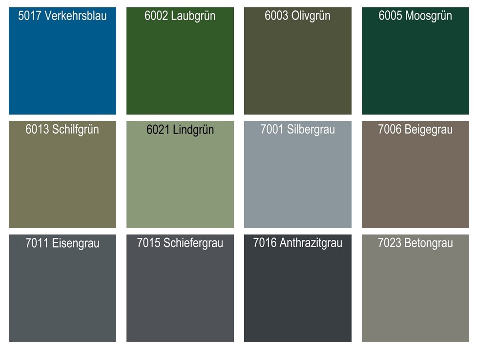 Große Auswahl an RAL-Farben