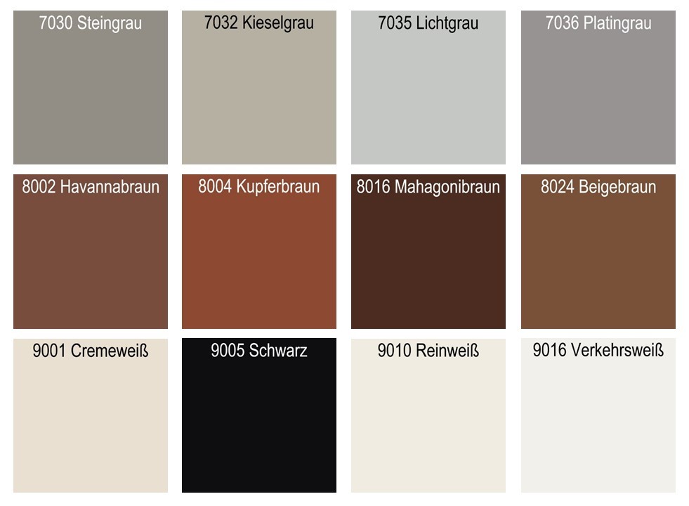 Große Auswahl an RAL-Farben